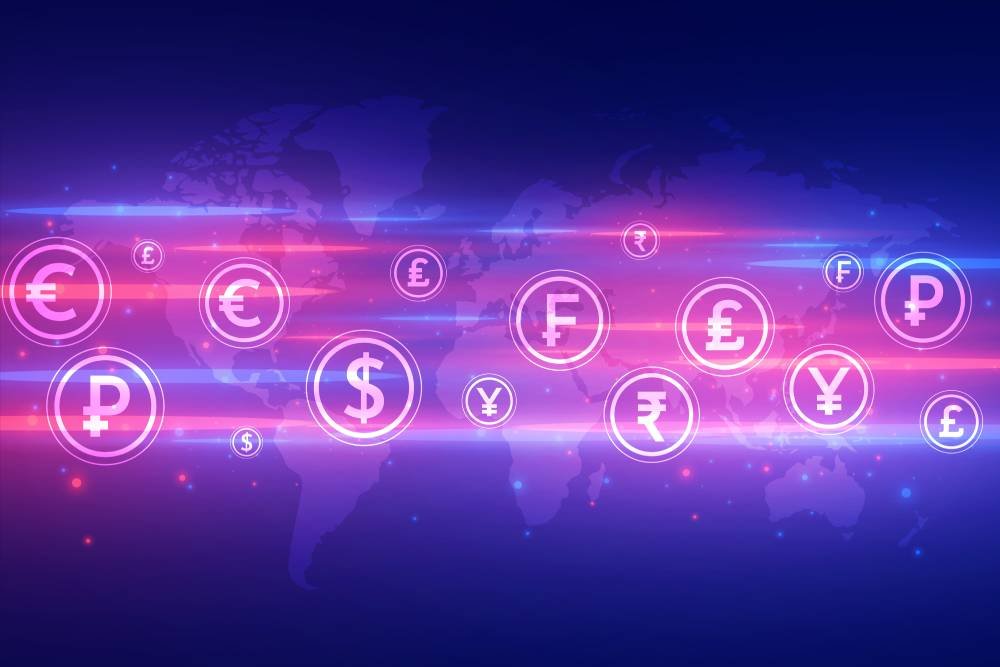 Currency exchange services in Madhapur Hyderabad showing global forex currencies like USD EUR GBP INR